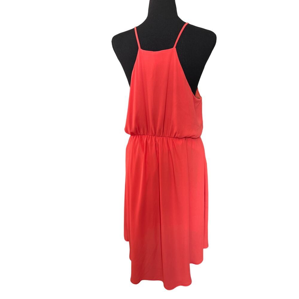 Needle & Threads Boutique Orange High-Low Halter Dress Lined Sz L | EUC - Picture 3 of 9